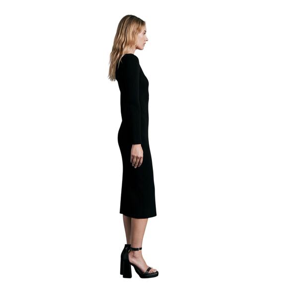 Rag & Bone Asher Midi Dress Black Size Large - Picture 3 of 11